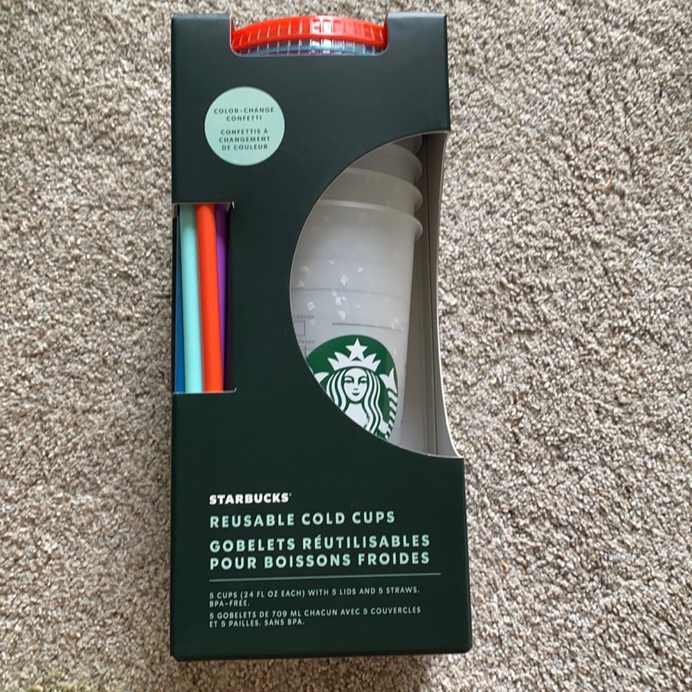 Starbucks reusable color change confetti cup